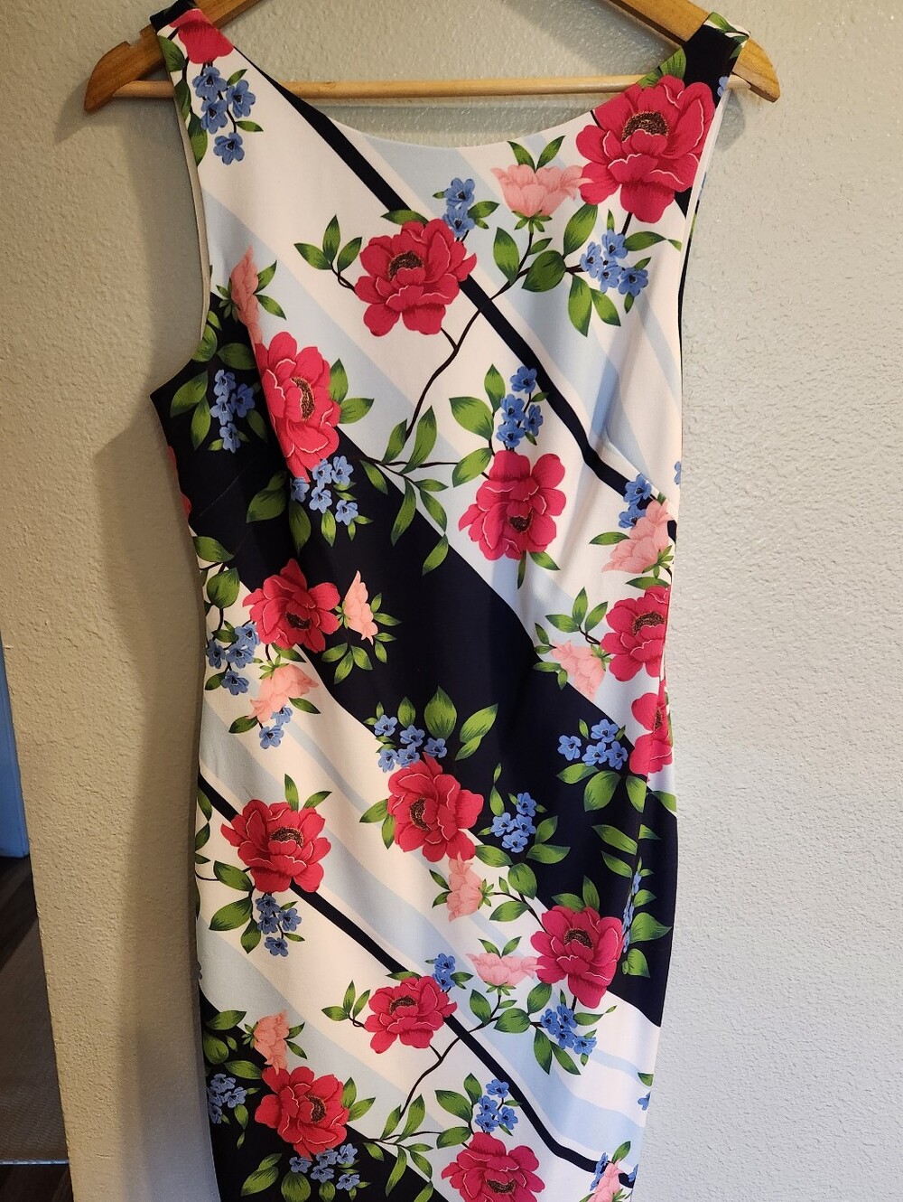 Vince Camuto Floral Knee Length Sheath Dress Sz 12